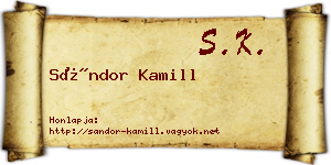 Sándor Kamill névjegykártya