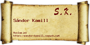 Sándor Kamill névjegykártya